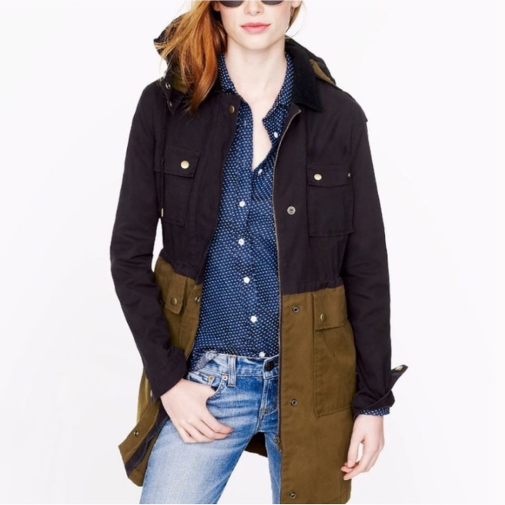J. Crew Long Colorblock Field Jacket